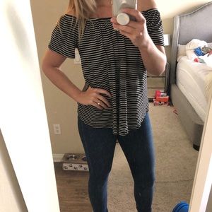 Cute black and white striped knit top